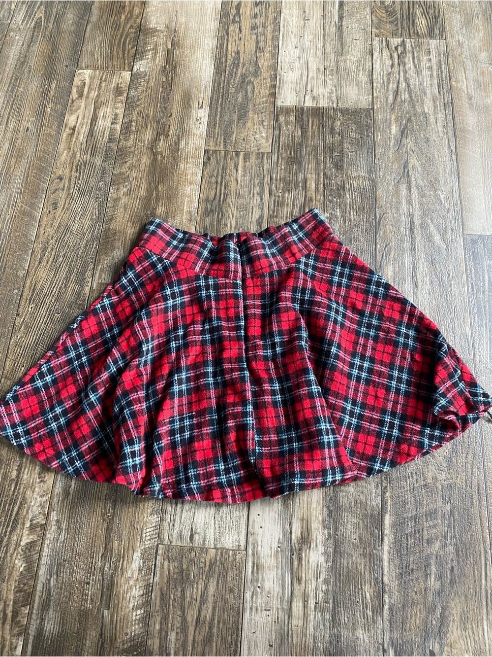 Amazon Red Plaid Circle Skater Skirt